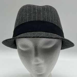 Ben Sherman Gray Pinstripe Wool Fedora Hat